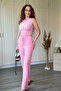Ruffled Crop Crew Neck Pants Set - 7