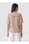 Lcw Everyday Orange Baby Collar Plaid Blouse - 4