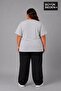 Süperlife Large Size Women's V-Neck Cotton Basic T-Shirt Navy Blue 3Xl-6Xl Spr26Btsk509 - 3