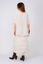 Women's Italian Half Sleeve Layered Long Beige Silk Dress - 4