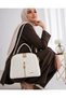 Women's Hand and Shoulder Bag with Zippered Compartments - 6