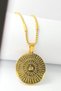 Gold Color 3 cm Ayetel Kürsi & Esmaül Hüsna Written 316L Stainless Steel Double Sided 60 cm Prayer Necklace with Thick Doc Chain and Rod - 3