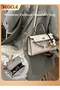 Women Crossbody Bags Retro Style Women's Classic Leather Handbags Purses with Metal Buckle Decoration for Vacation Travel and Work
