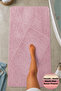 Lunessa Pink Non-Slip Base Machine Washable 70X120 50X60 Soft Textured Bath Mat