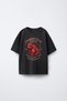 Unisex Oversized T-Shirt Sweet Strawberries Printed Black / White