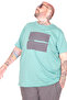Mode XL Large Size T-Shirt with Bis Collar Black U26124 Cagla - 3