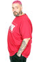 Mode XL Large Size T-Shirt with Bis Collar New York U26119 Bordo - 3