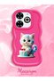 Infinix Smart 8 Plus Compatible Case Camera Protector Red Silicone Couple Phone Case Cat Pattern - 2