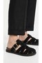Rovex Women's Fisherman Sandals Suede Flat Sole Cage Toe Mesh Buckle Detailed Daily Comfortable Stylish - 3