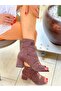 Smi̇le Brown Suede 5 cm Heel Summer Boots and Sandals - 4