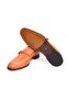 Orange Color Laceless Genuine Leather Suede Men's Shoes - 3