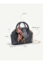 Wrinkled Textured Black Shk334 Faux Leather, Scholarship, Chain Strap, Scarf Gift, Hand, Arm and Shoulder Bag - 6