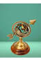 Brass Armillary Sphere Astrolabe with Wooden Base – Maritime Nautical Décor(H:5.5"W:3") - 5