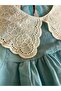Girl's Collared Scalloped Dress - 3