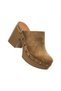 Saven Women's Suede Look Silver Rivet Detailed Gold Buckle Thick Heeled Platform Slippers 8 cm - 4