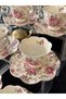 Premium Porcelain 6-Person White Coffee Cup Set with Flower Figures 90 ml - 5