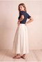 Women's Navy Blue Viscose / Polyester Blended Regular Fit Crew Neck Short Balloon Sleeve T-Shirt Hollis - 5
