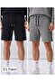 Men's Smoked-Black 2-Pack Cotton Shorts with Side Pockets, Front Zipper Pocket and Back Pocket