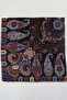 Women's Blue Coffee Paisley Patterned Flared Twill Scarf - 2