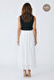 Black Lace-Guipure Detailed Midi Length Lined Skirt - 4