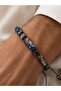 Natural Sodalite Stone Adjustable Men's Bracelet – Handmade Macrame Bracelet with Hematite Detail