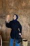 Women's 100% Cotton Muslin Oversize Hijab Shirt Tunic Black - 2