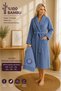 Bamboo Unisex Embroidered Shawl Collar 100% Bamboo Adult Bathrobe - Hair Towel Set / Dowry Set - 3