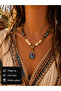 Bohemian Nereida & Azuris Sea Shell Natural Stone Bead Necklace