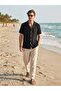 Men's Black Stefan Knitwear Look Short Sleeve Summer Shirt - 2