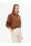 Brown Oversize Long Sleeve 100% Linen Shirt 50321208-Vr029 - 3