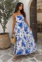Vintage Pattern Strapless Dress - 2