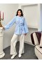 Women's Belted Oversize Long Shirt with Tassel Cuffs