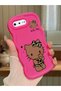 iPhone 8 Plus Compatible Case with Camera Protector Red Silicone Couple Phone Case Kitty Pattern