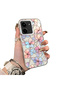 Redmi 15C 5g Compatible Silicone Edge Hard Back Case Couple Phone Case with Floral Pattern