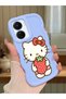 Vivo Y16 Compatible Case Camera Protector Blue Silicone Couple Phone Case Kitty Pattern