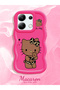 Redmi Note 13 4g Compatible Case with Camera Protector Red Silicone Couple Phone Case Kitty Pattern - 2