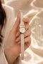 Leny Women's Wristwatch Cream Thin Cord Gold Case White Dial Minimal Analog Elegant Casual Women's Watch - 7