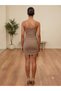 Women's Mini Dress with Drawstring Detail - 4