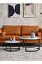 Ceramic Round Nesting Coffee Table Set with Metal Frame 2 Pieces - 7