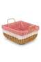 Square Woven Storage Basket with Gingham Lining & Handles