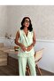 Women's Vest Pants Gold Button Detailed Stylish Two-Piece Set - 2