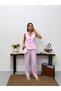 Women's Linen Button Detailed Vest Trousers Jewelry Stylish Two-Piece Set - 4