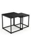 Migue home Set of 2 Nesting Square Coffee Table for Living Room, Side Table, Easy Assembly, Black Color - 8