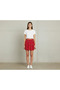 Women's Red Floral Patterned Skirt Look Flight Flight Mini Summer Shorts - 2