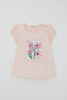Girl's Capri Tights Set with Embossed Floral Print, Ages 2-6, Powder - 2