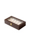 12-Slot Black Leather Watch Box Lockable Watch Storage and Collection Box with Glass Lid - 4