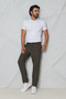 Men's Summer Linen Trousers with Fileto Pockets, Brown - 3
