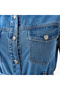 Shirt Midi Cotton Denim Dress with Belt - 7