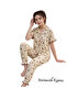 Women's Shirt Collar Buttoned Wrinkled Pajama Set with Ruffles