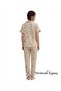 Women's Shirt Collar Buttoned Wrinkled Pajama Set with Ruffles - 3